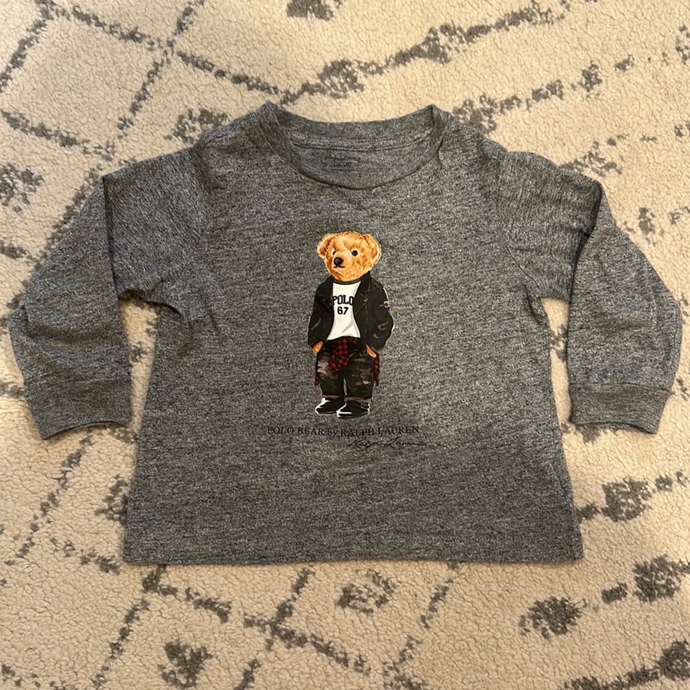 Polo by Ralph Lauren Baby/Toddler Gray Bear Graphic Long-Sleeve Top